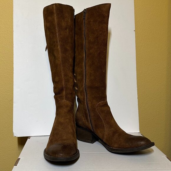 New Born Azurite Womens Sz 8.5M Knee High Boots, Brown Rust Suede Leather F11926 - Picture 12 of 14